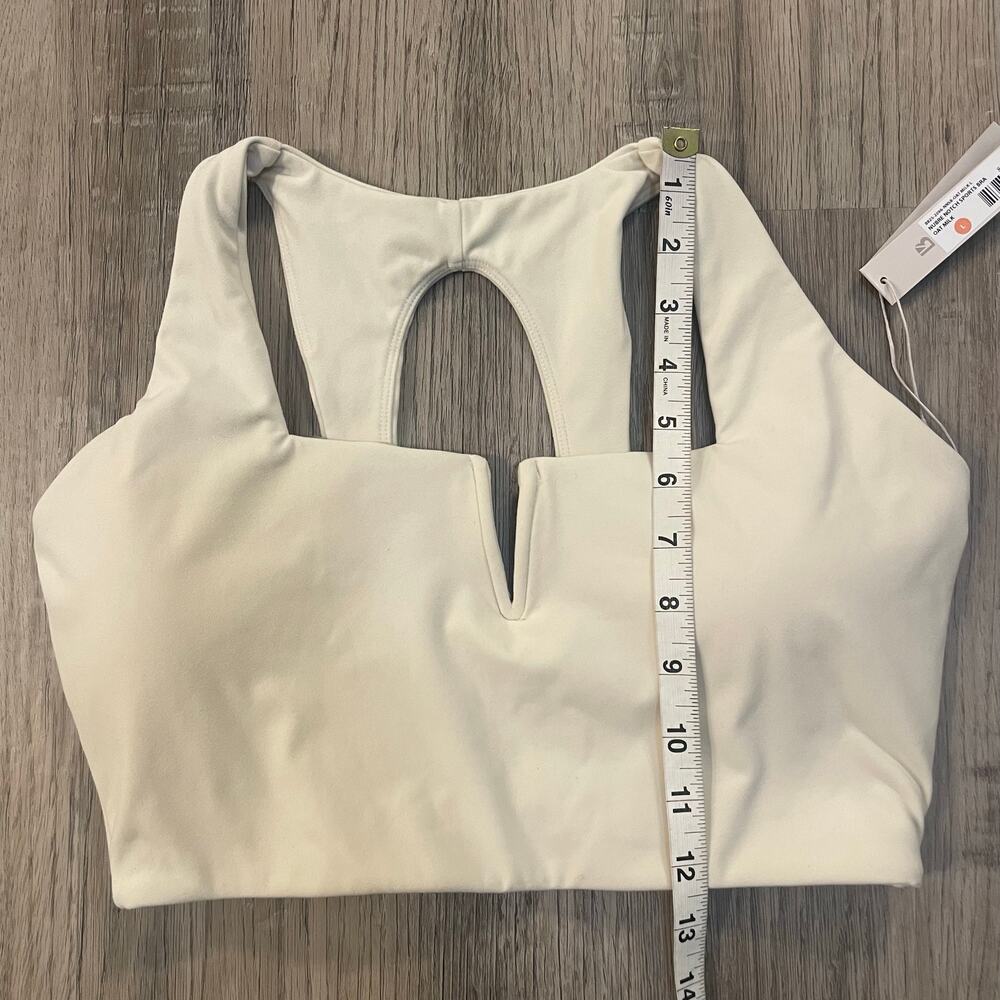 NWT $46 BuffBunny Buff Bunny Nubre Notch Sports Bra in Oat Milk (Cream) Sz L - Picture 16 of 16